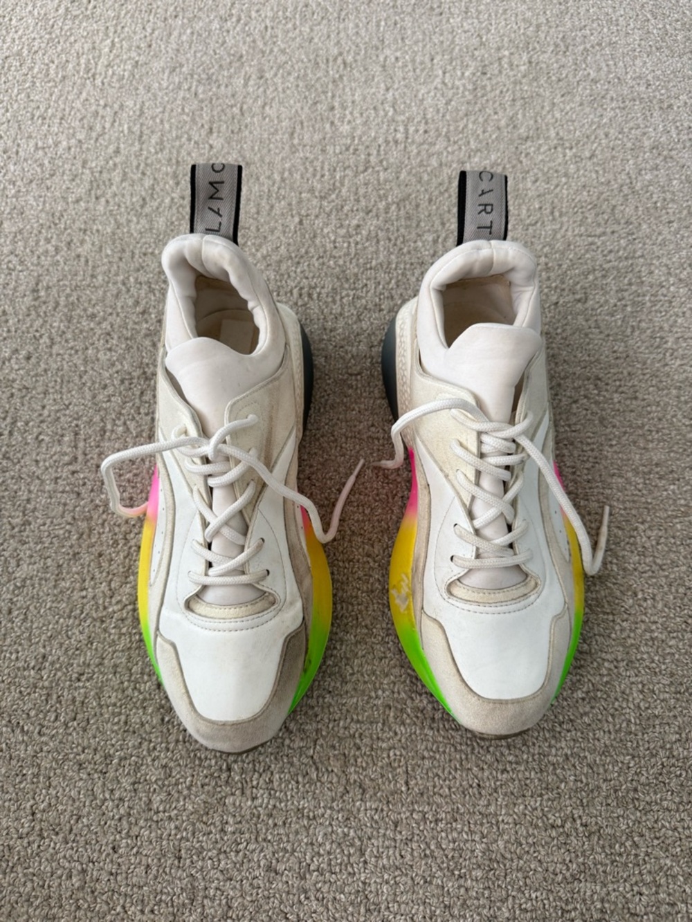 Stella McCartney White Sneakers with Rainbow Gradient Sole
